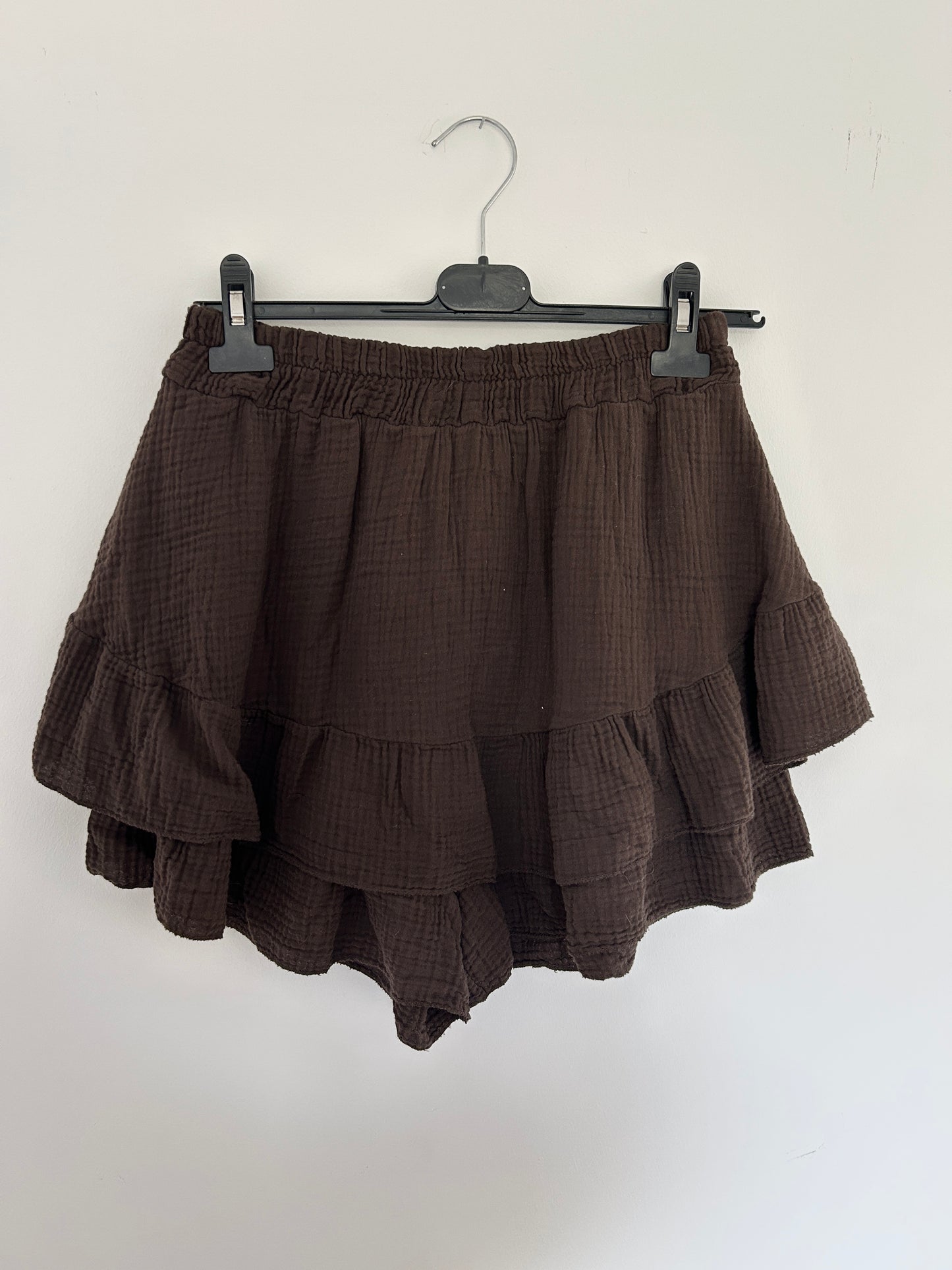Musselin Skort braun