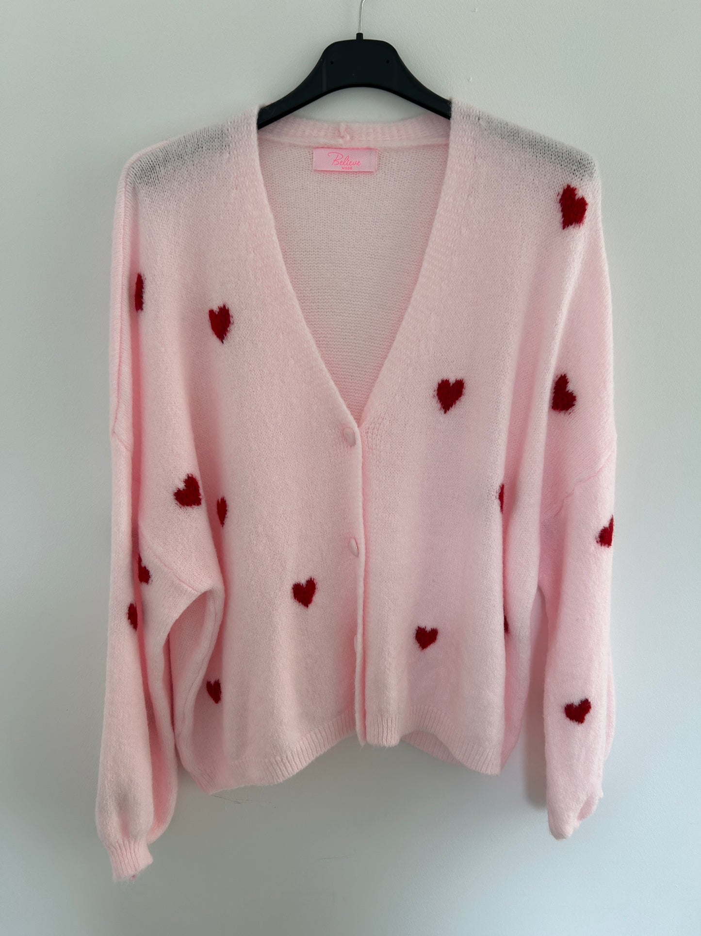 Strickjacke rosa Herzchen