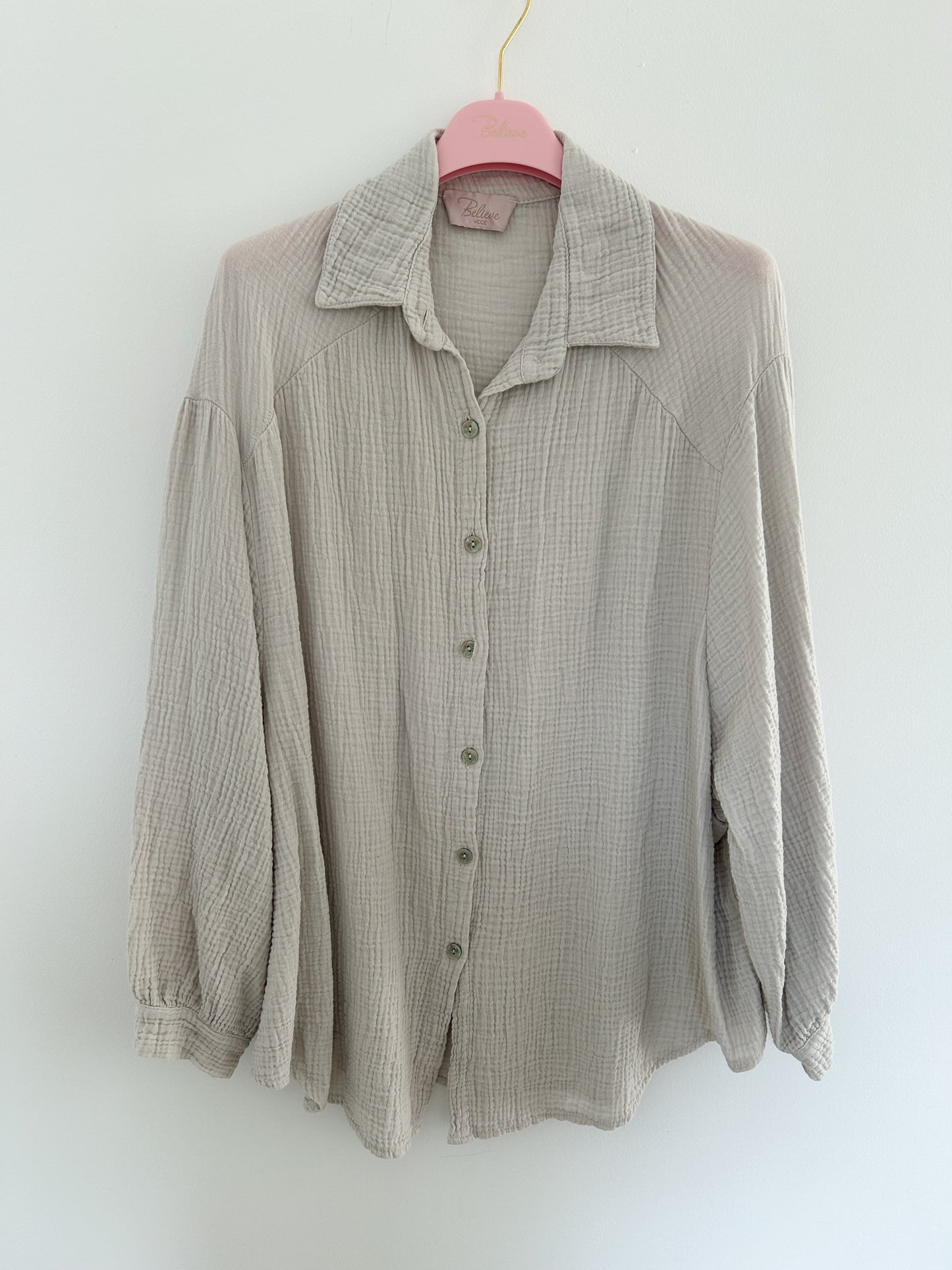 Musselin Bluse beige