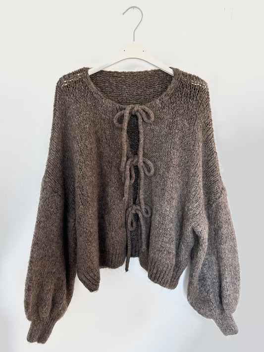 Schleifen Cardigan braun