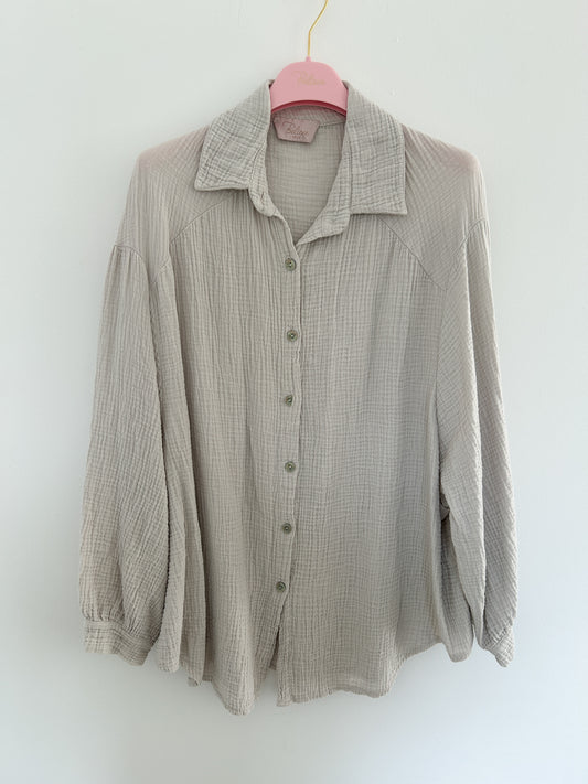 Musselin Bluse beige