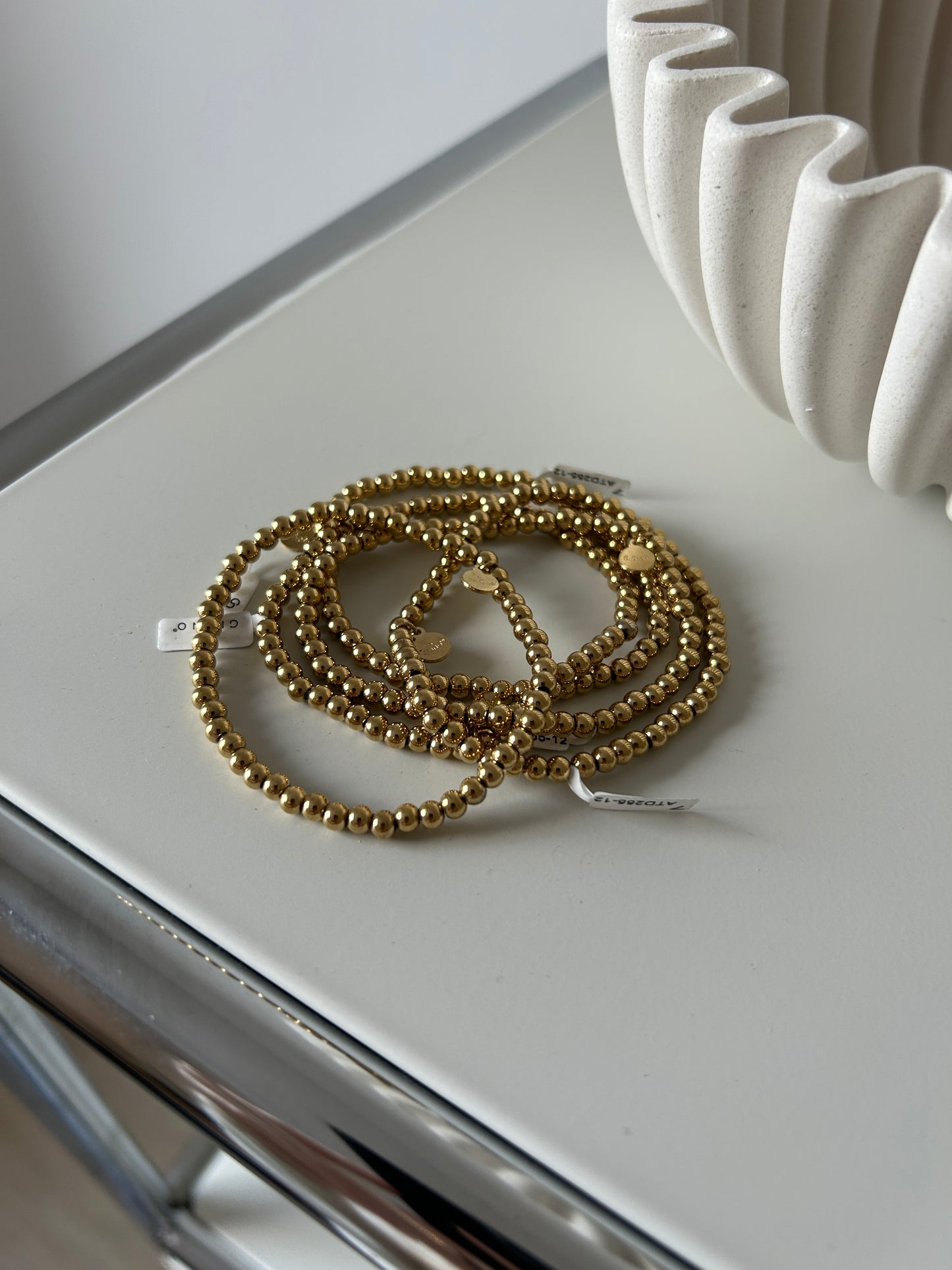 Perlenarmband gold & silber