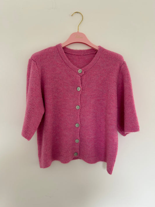 Strickjacke kurzärmlig rosa